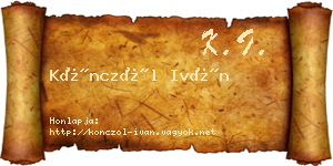 Könczöl Iván névjegykártya